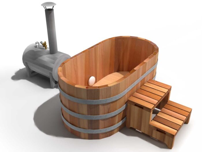 Cedar Wood Ofuro Hot Tub - wood fired option