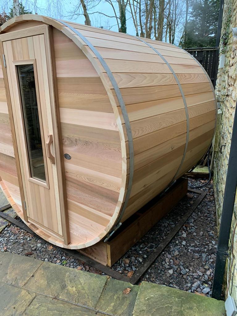 cedar wood barrel sauna