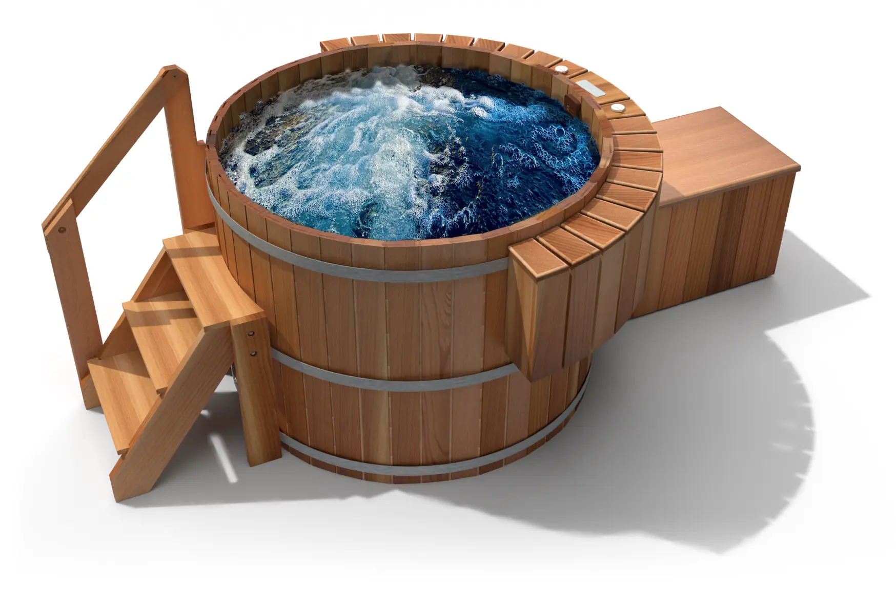 Classic Deluxe Cedar Wood Hot Tub - jets on